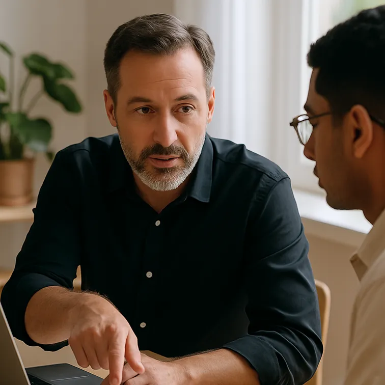 A man giving a consultation