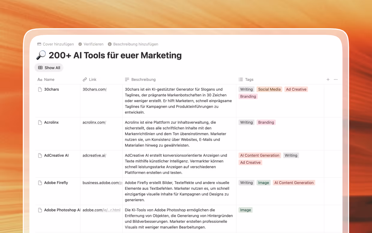 200 AI Tools für euer Marketing