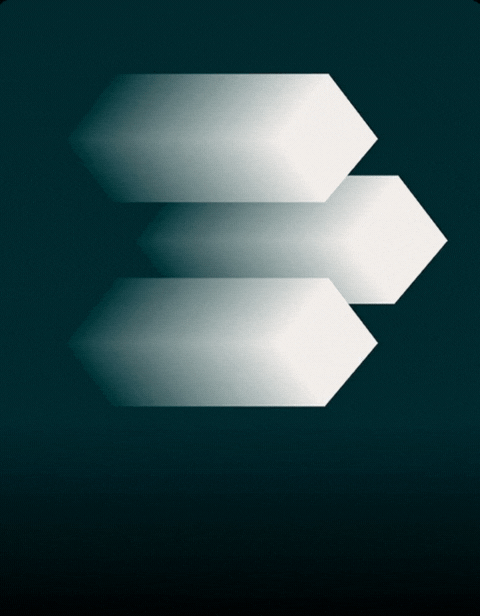 Animated graphic of three white horizontal arrows pointing right with a fading motion effect on a dark teal background.