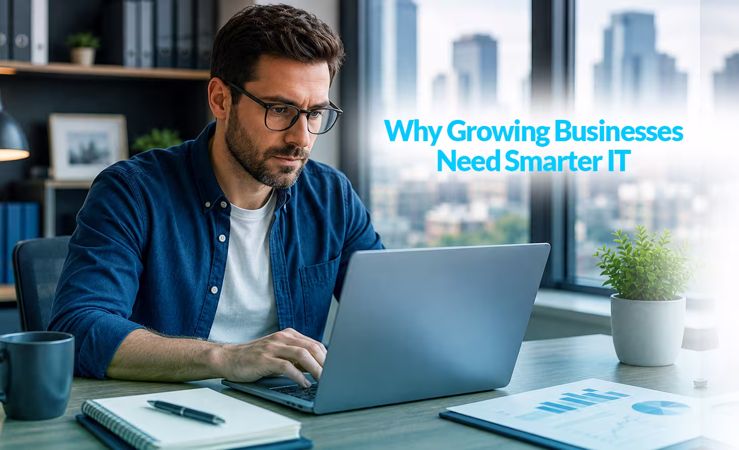 Business team relying on modern IT systems and support for company growth