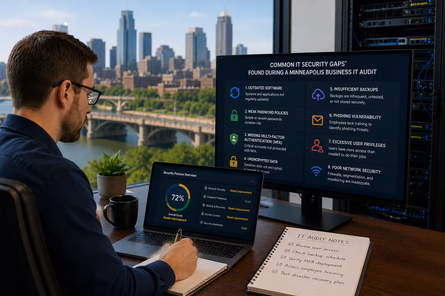 common IT security gaps found during a Minneapolis business IT audit