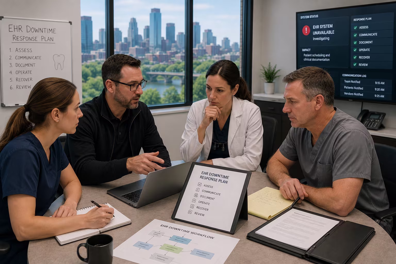 EHR downtime Minneapolis clinic - response plan review