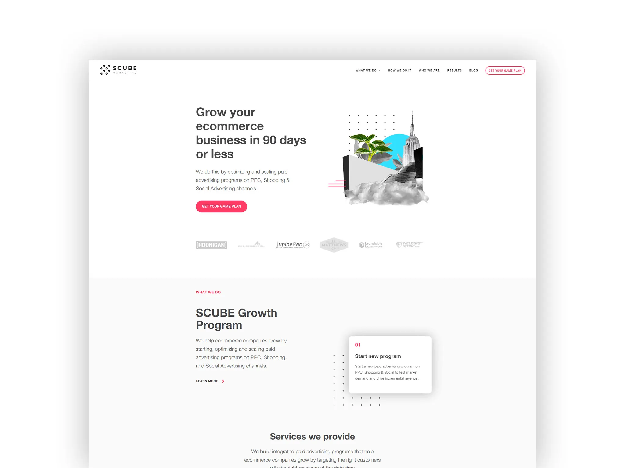 Web design for an advertising agency.