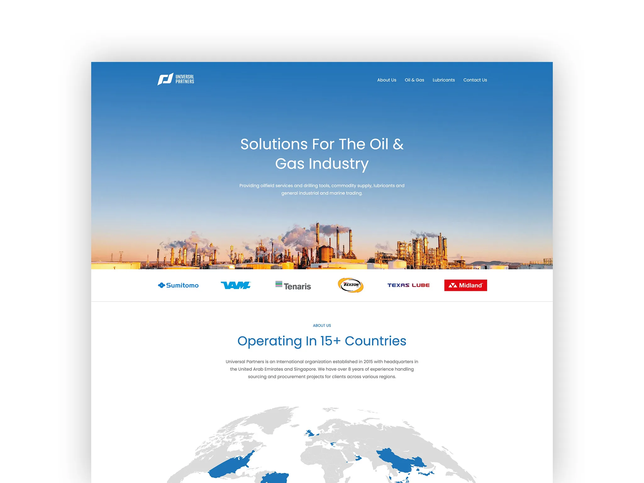 Web design for an industrial company.