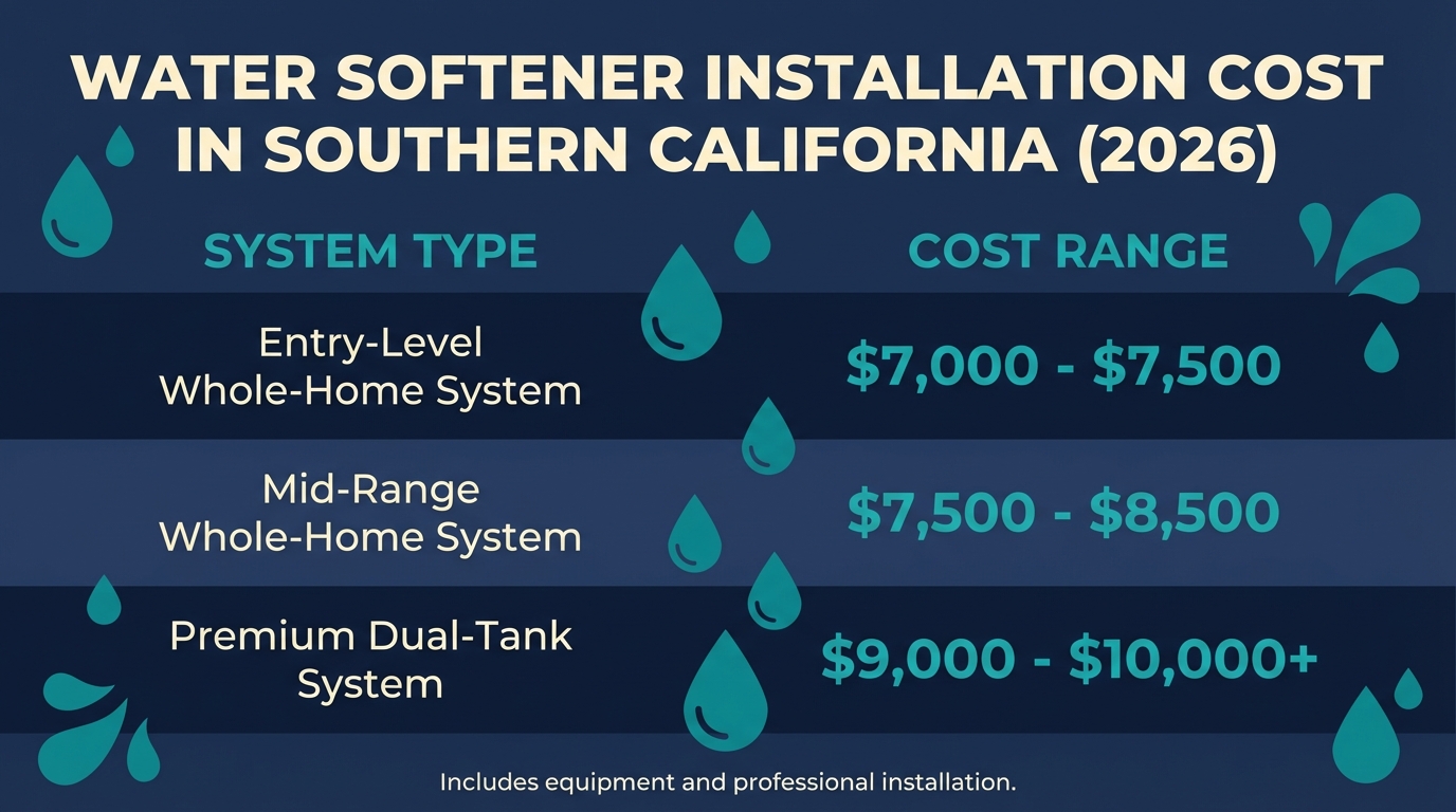 Water Softener Installation Cost in Southern California 2026