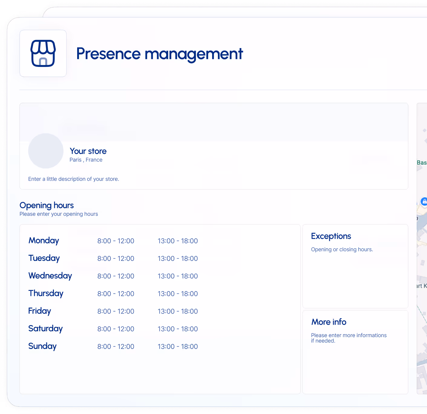Mobilosoft - plateforme de marketing local - Presence Management - mettez facilement a jour les horaires de vos points de vente