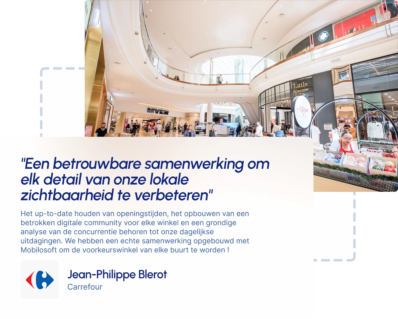 Mobilosoft - SaaS lokale marketing voor eigen netwerken - klantbeoordeling Carrefour