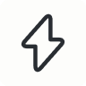 Icône d'un éclair stylisé symbolisant l'énergie ou la puissance.