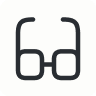 Icône de lunettes carrées stylisées.