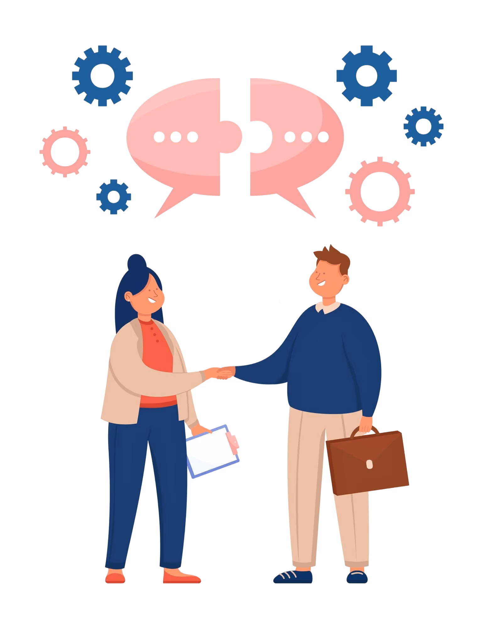 Illustration von Geschäftspartnern die sich die Hand geben