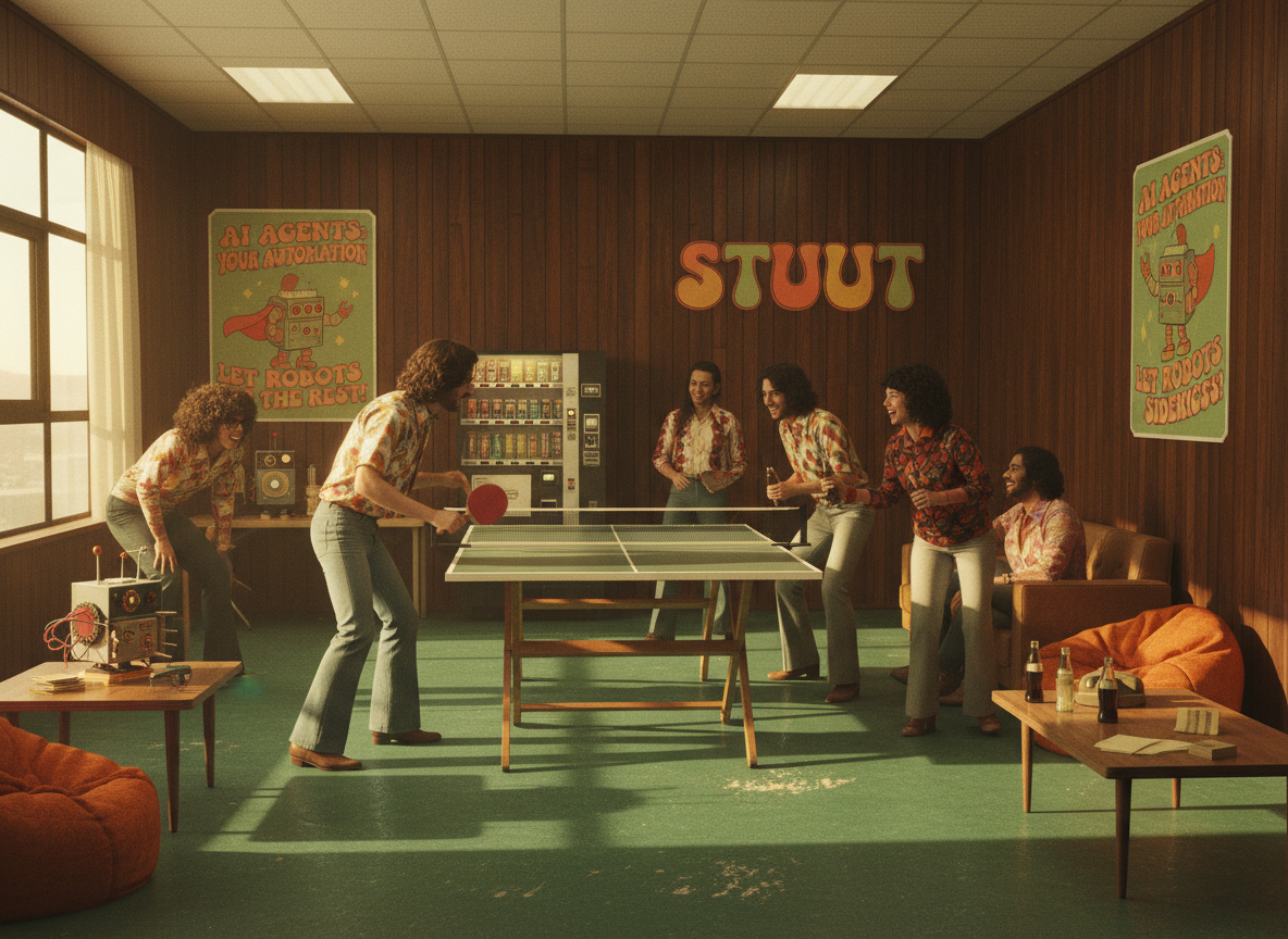 Teammates playing ping pong