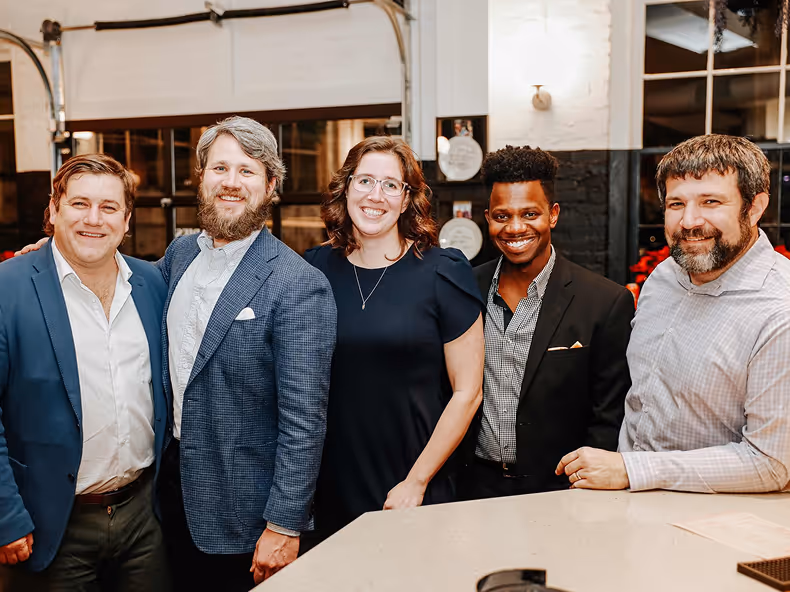 Various pictures depicting Ventures companies, HearstLab showcase and a HearstLab company.