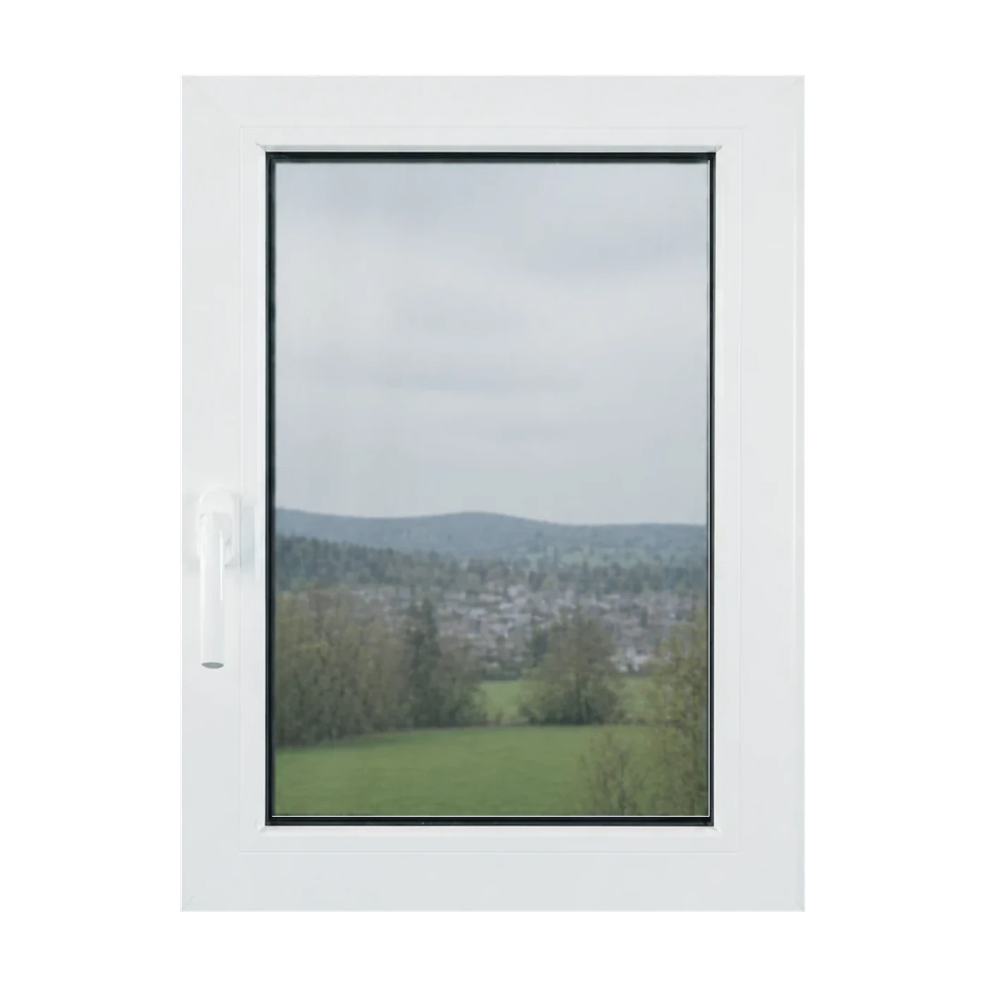 Weißes PVC-Fenster aus der DomoPure-Serie.