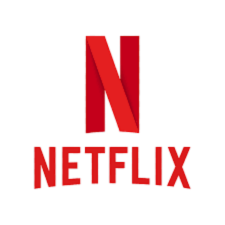 Red Netflix logo on a black background.