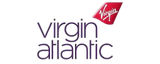Virgin Atlantic logo featuring the brand name with a red flying lady symbol.