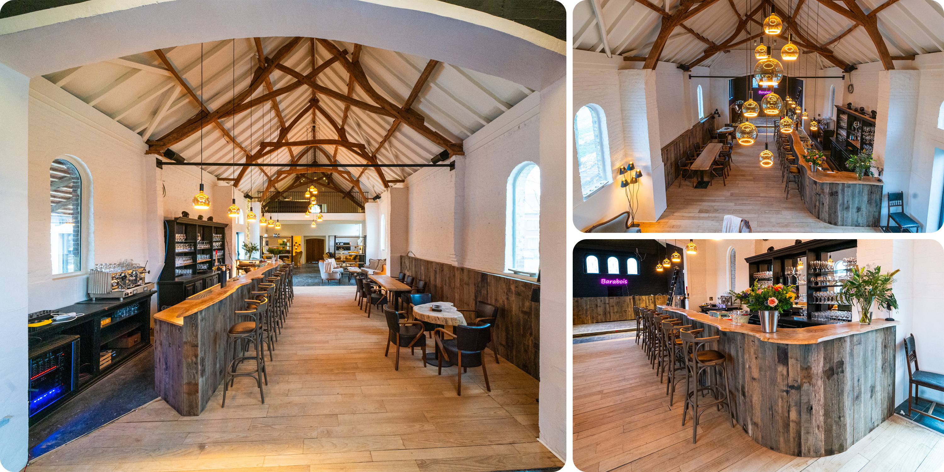 Stylish fully equiped bar with glassware and beverage cooling