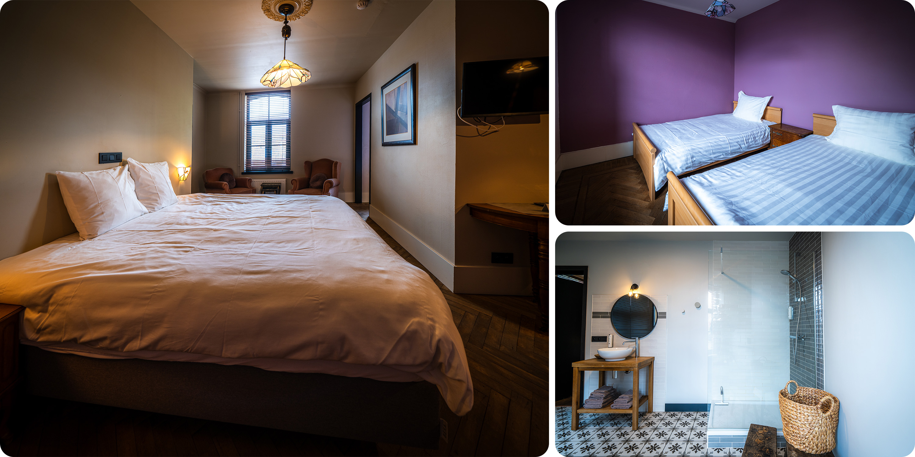   FAMILY ROOM 5:   Four Single Beds, En-suite Bathroom with Shower and Toilet