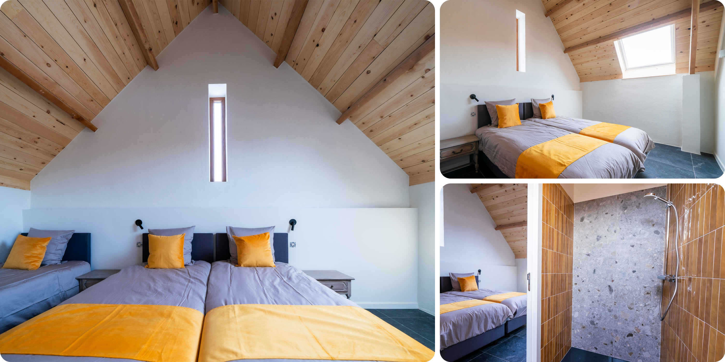   ROOM 9:   Three Single Beds, En-suite Bathroom with Shower and Toilet