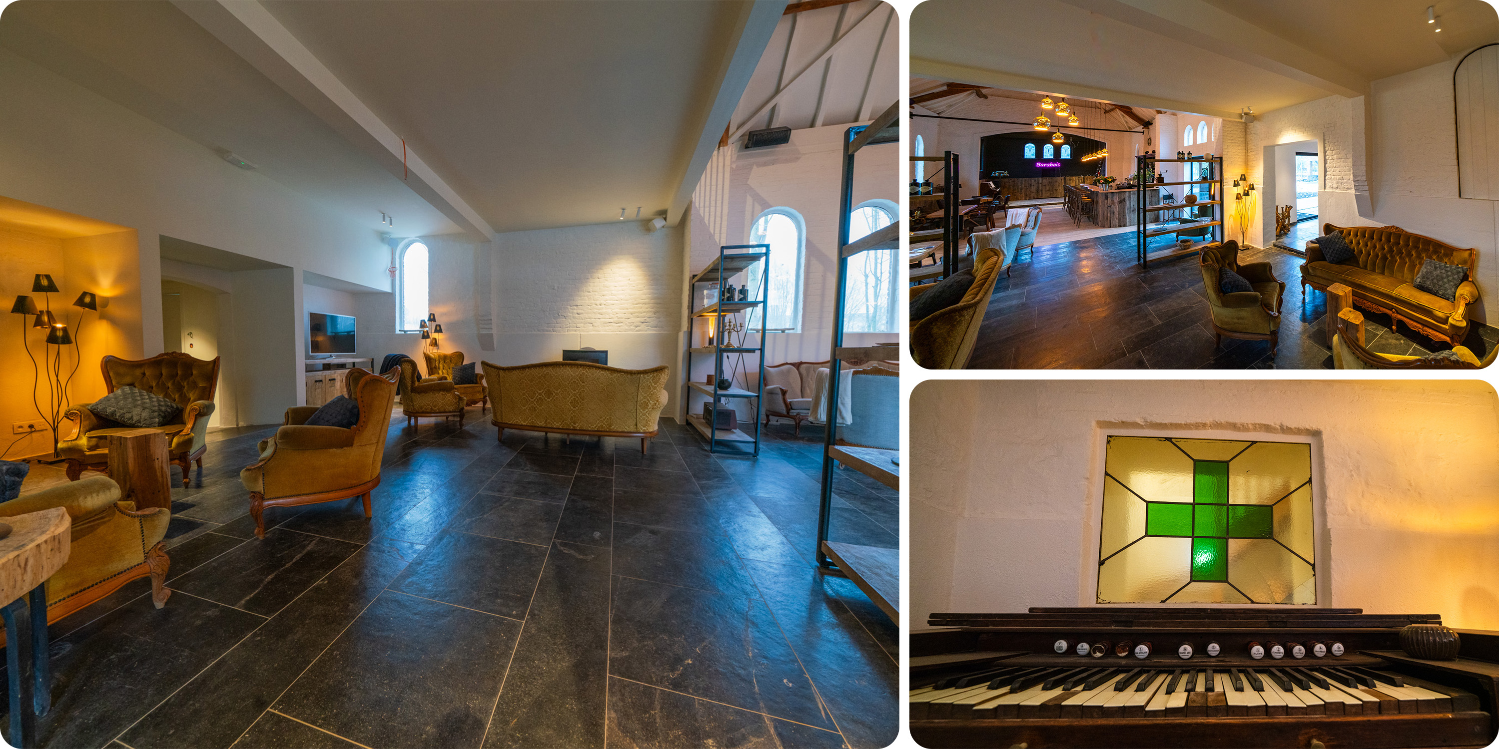 Cosy living room with fireplace and large TV