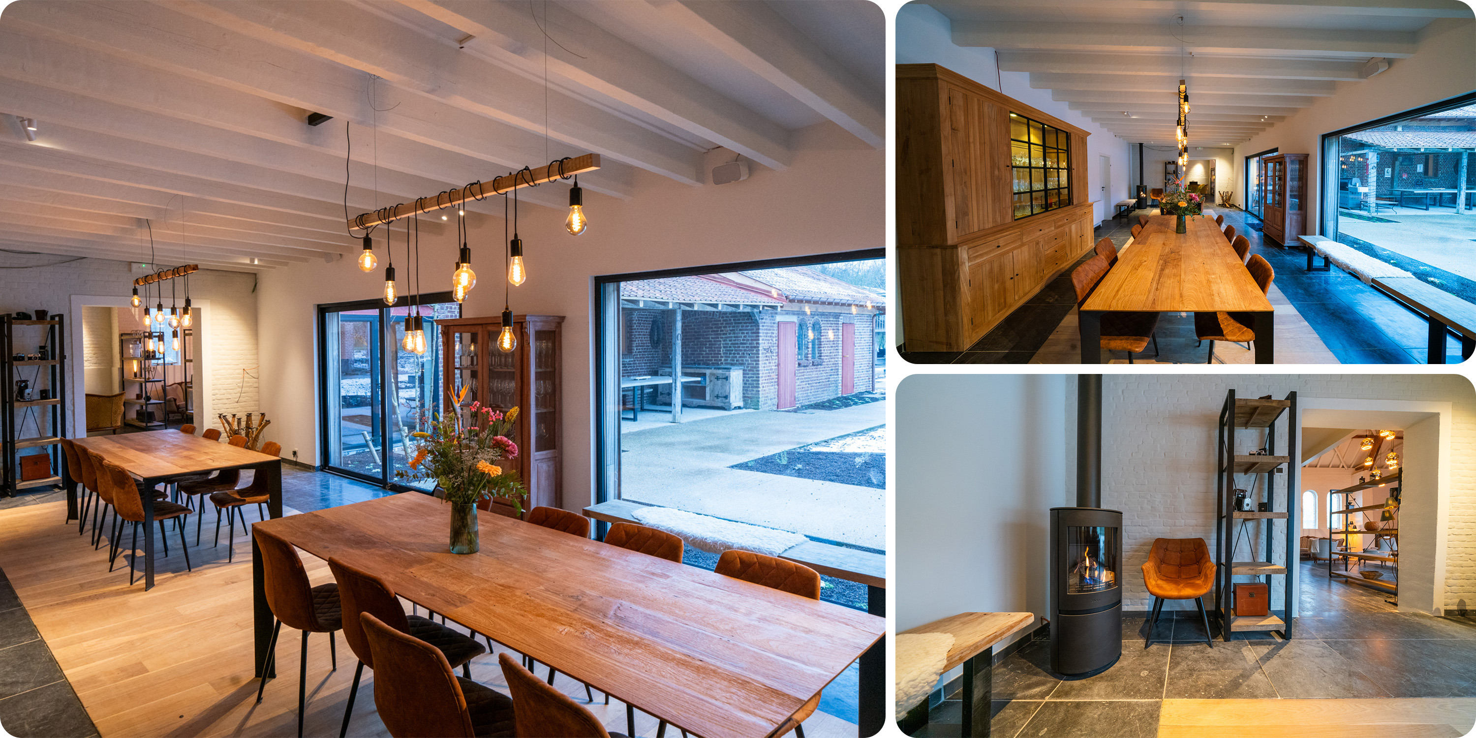 Spacious dining area with view on the garden