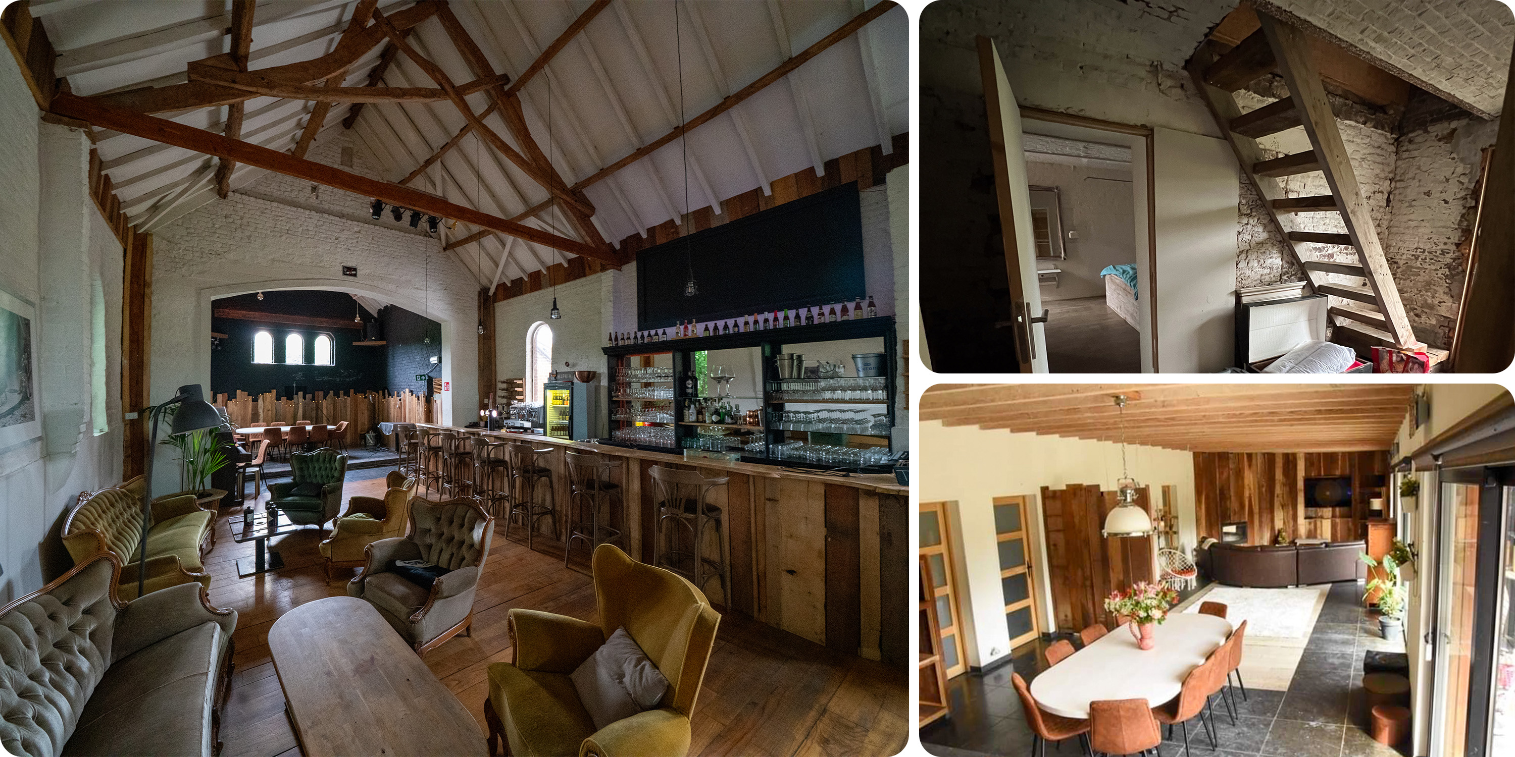 This luxurious property began as a 19th-century farmhouse barn. It became a local parish church in 1950, serving for four decades. From 2017 it served as a local bar.