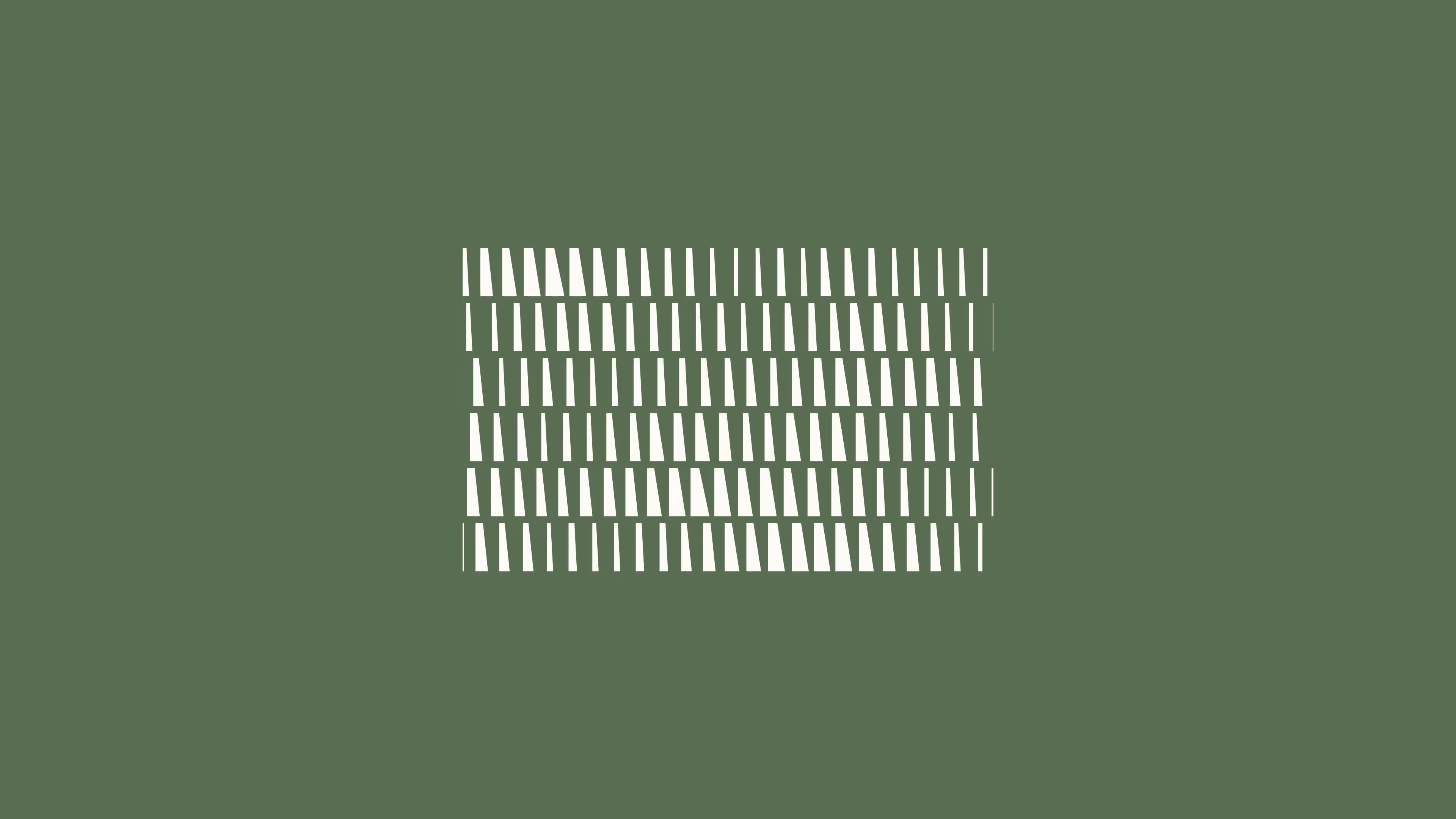 Grafisch patroon van witte verticale vormen op een groen vlak.