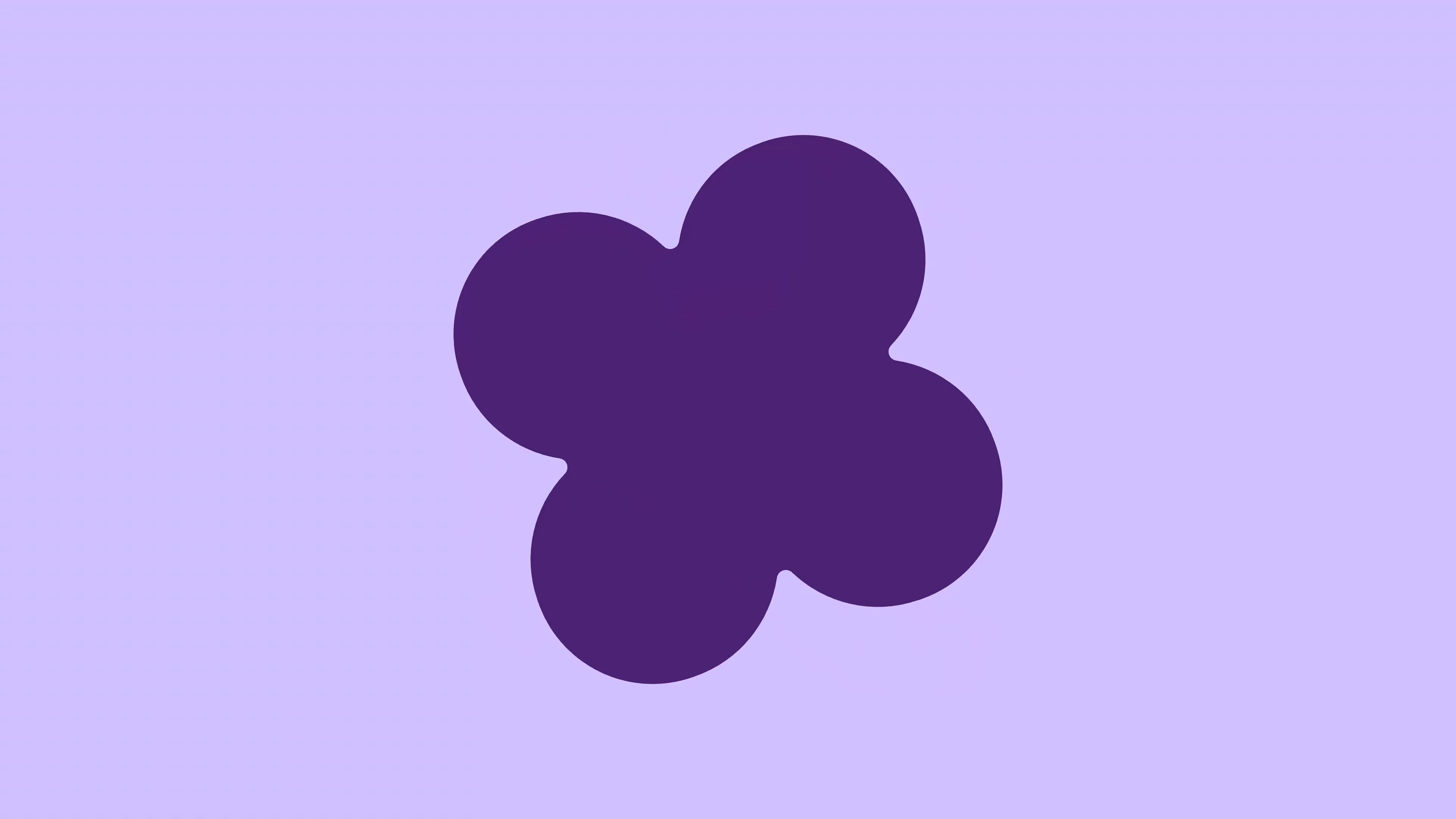 Abstract organisch vormelement van De Wroeter in paarse tint op een lichte achtergrond.