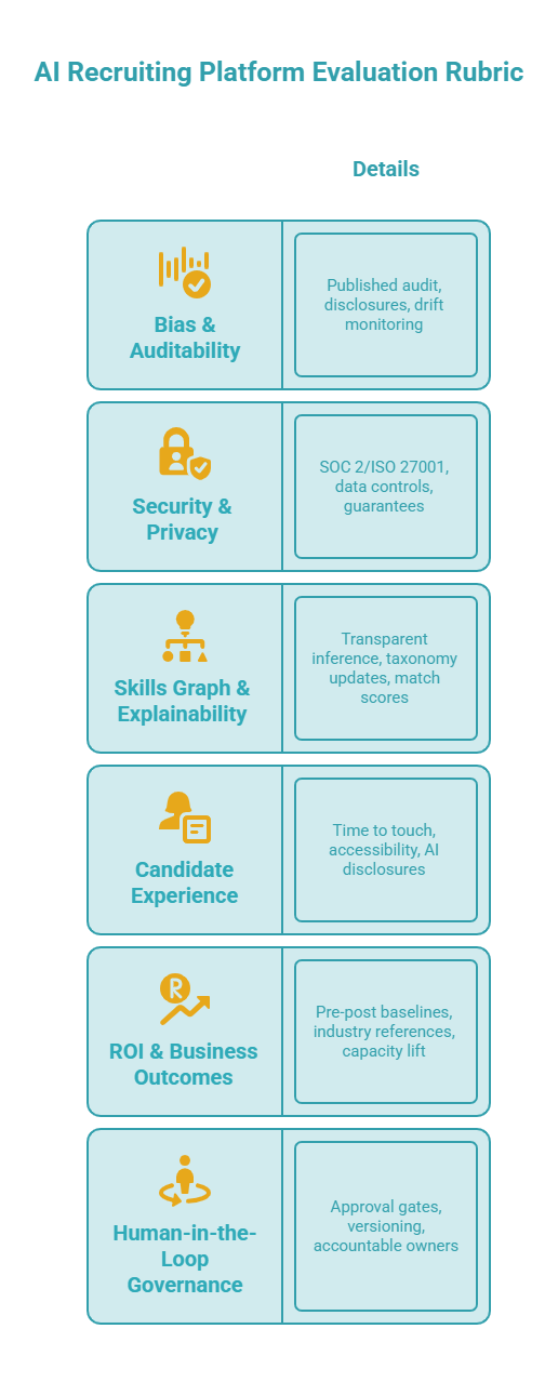 AI recruiting platform evaluation rubric