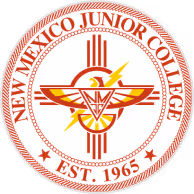 Logo of New Mexico Junior College with red text and emblem featuring wings and stars, established 1965.