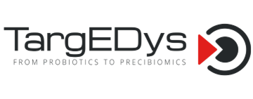 Logo TargEDys avec un symbole de flèche rouge pointant vers une cible circulaire grise.