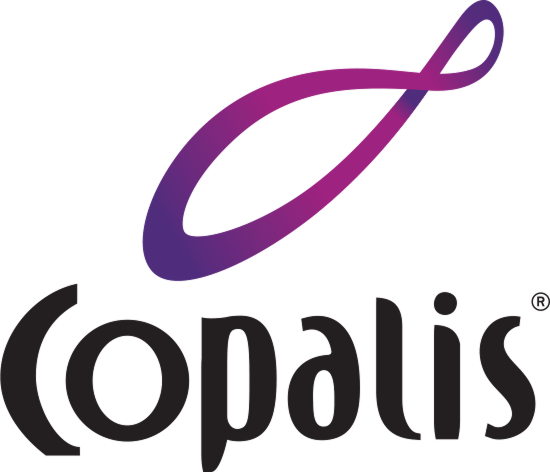 Logo de Copalis avec un symbole violet dégradé au-dessus du nom.