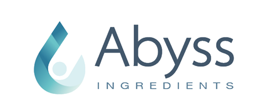 Logo d'Abyss Ingredients avec une icône abstraite bleue et le nom de la marque à côté.