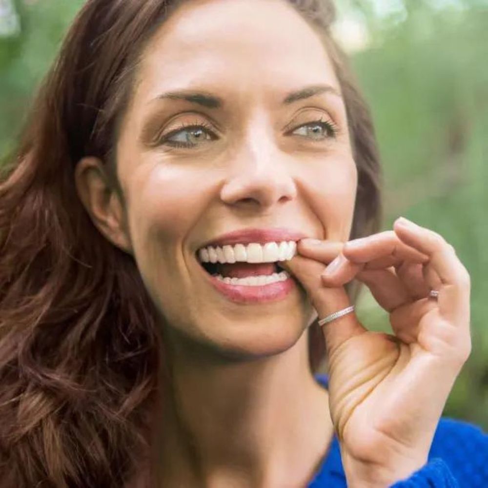 woman with aligned teeth