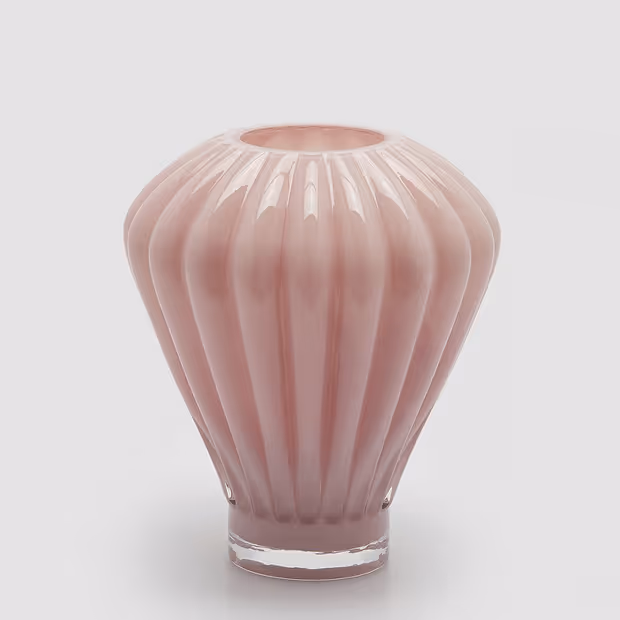 The dusty pink vase on a white background
