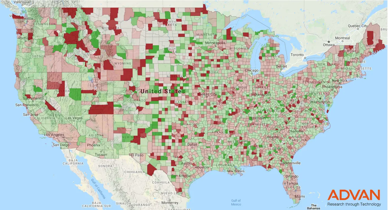 Advan Social Distancing US trend