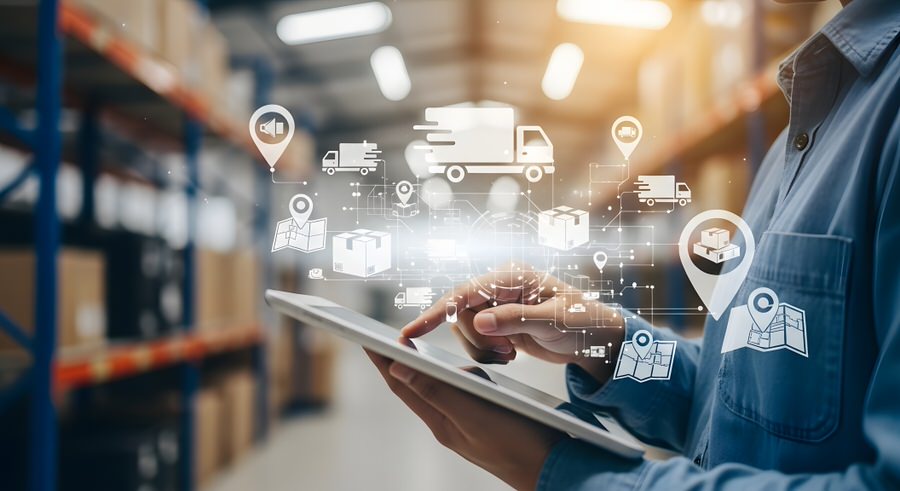 3D printer at work printing spare parts for manufacturing.