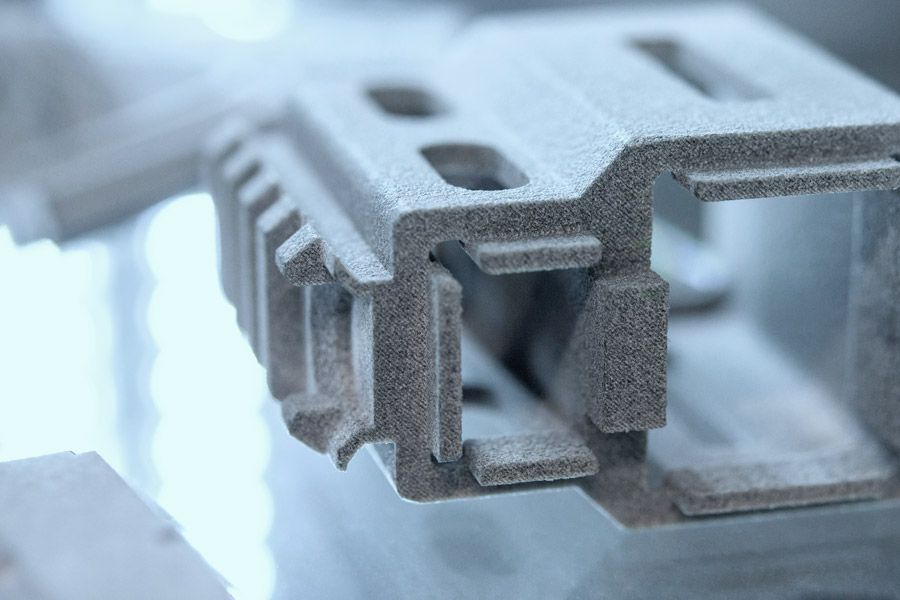 Close-up of a 3D printed housing.