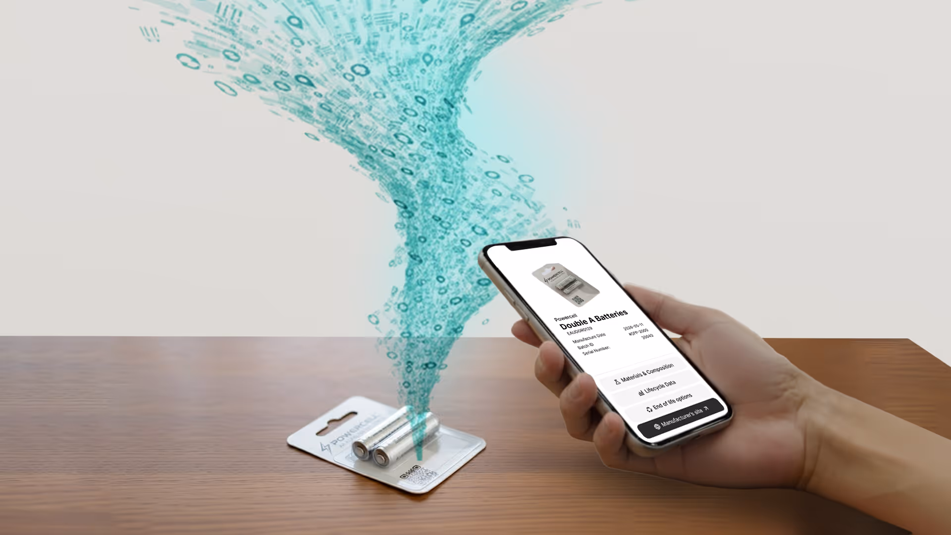 Goods Tag Digital Product Passport showing information about a cordless drill