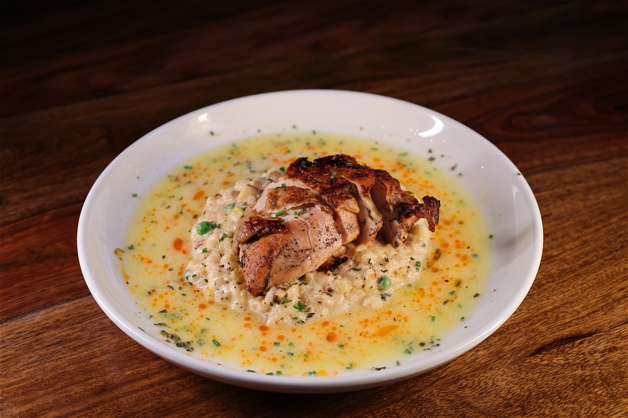 image of plated gourmet dish (for a fine dining restaurant)