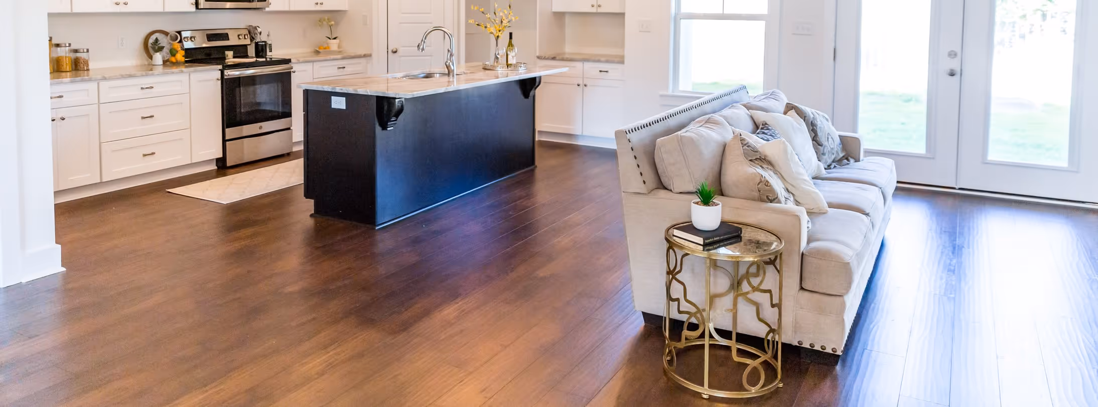 Dark hardwood flooring in Richmond VA metro home by James River Flooring local installation team