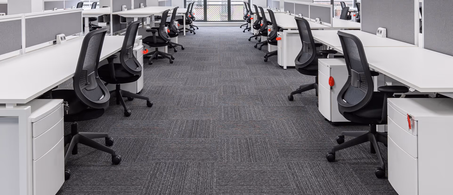 Gray commercial carpet in Richmond VA metro office by James River Flooring business specialists