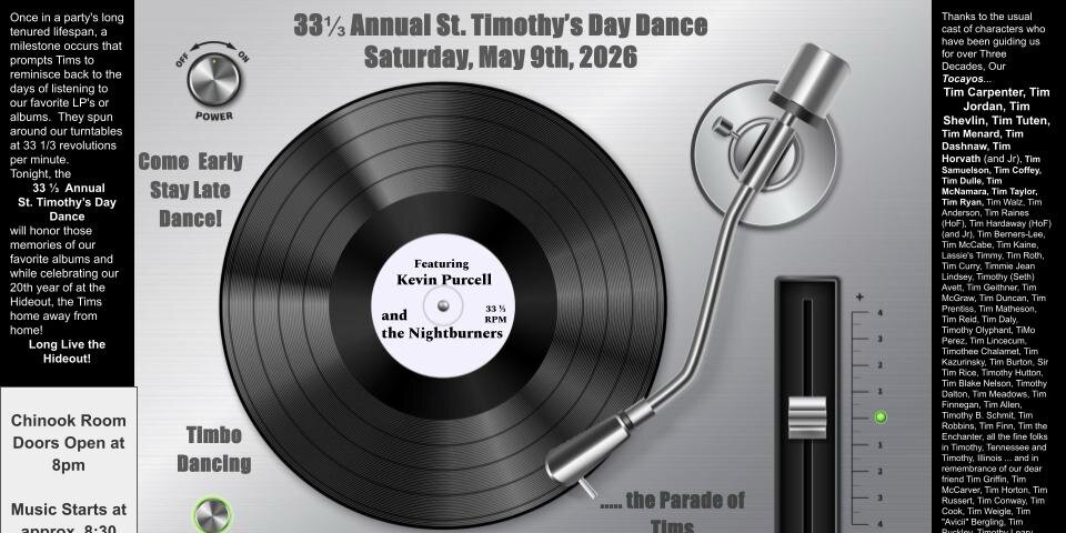 33 1/3 "Annual" St. Timothy's Day Party