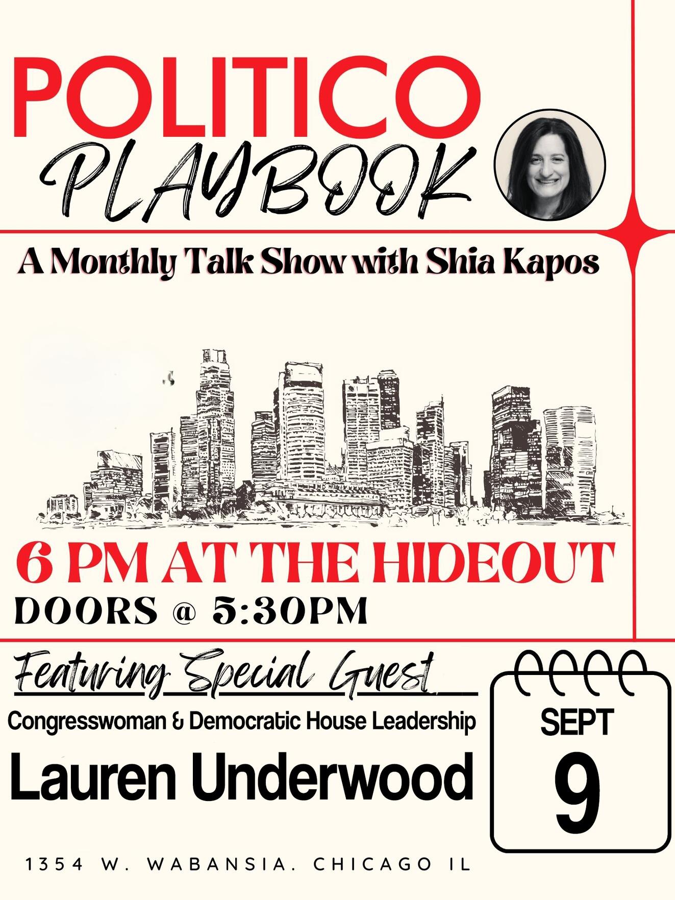 Politico’s Illinois Playbook Live! with Shia Kapos & special guest Rep. Lauren Underwood