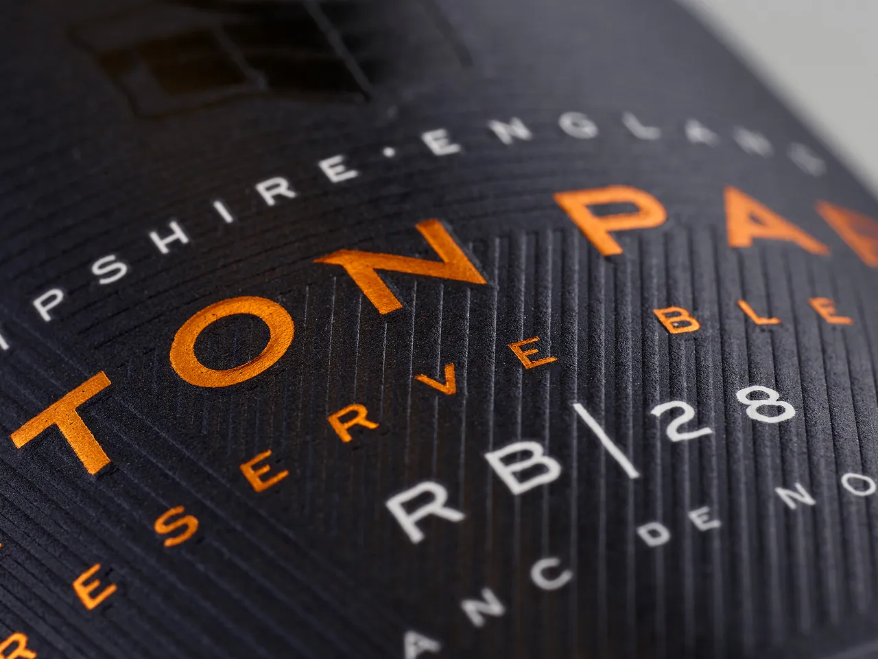 A close-up of a bottle of Exton Park wine.