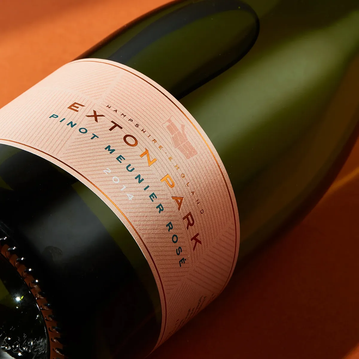 A close-up of a bottle of Exton Park wine.