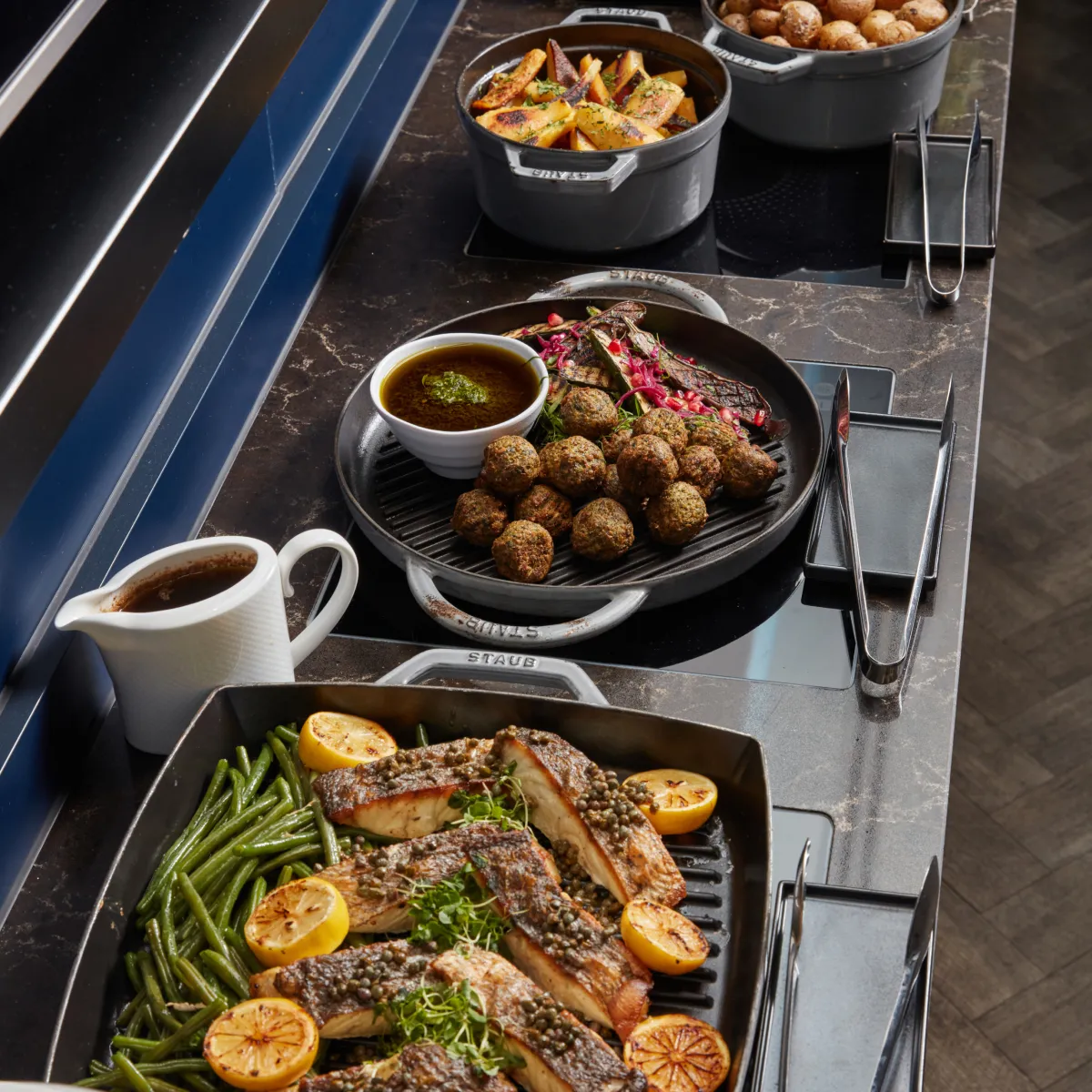 A table of delicious food presented beautifully.
