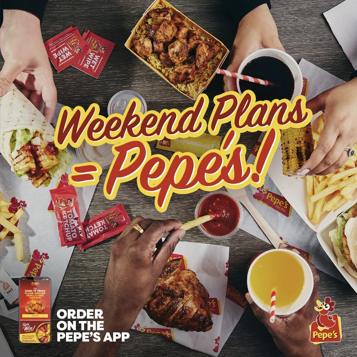 Social media posts highlighting the delicious food Pepe's sell.