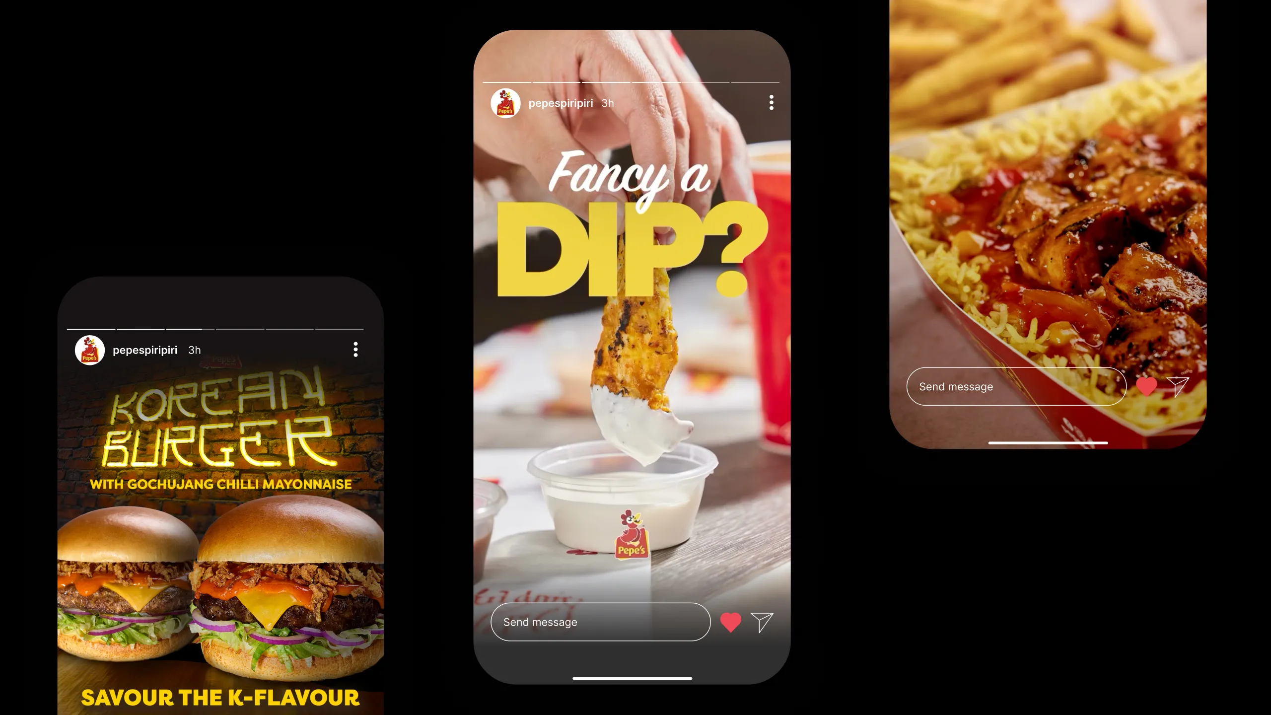 Social media posts highlighting the delicious food Pepe's sell.