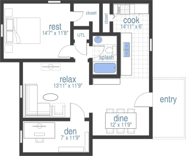 1Bed 1Bath_Den Terrace layout