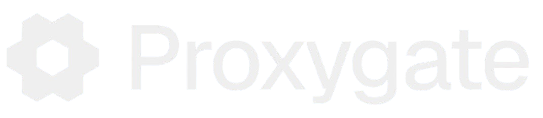 Proxygate brand name with hexagonal logo on dark blue background.